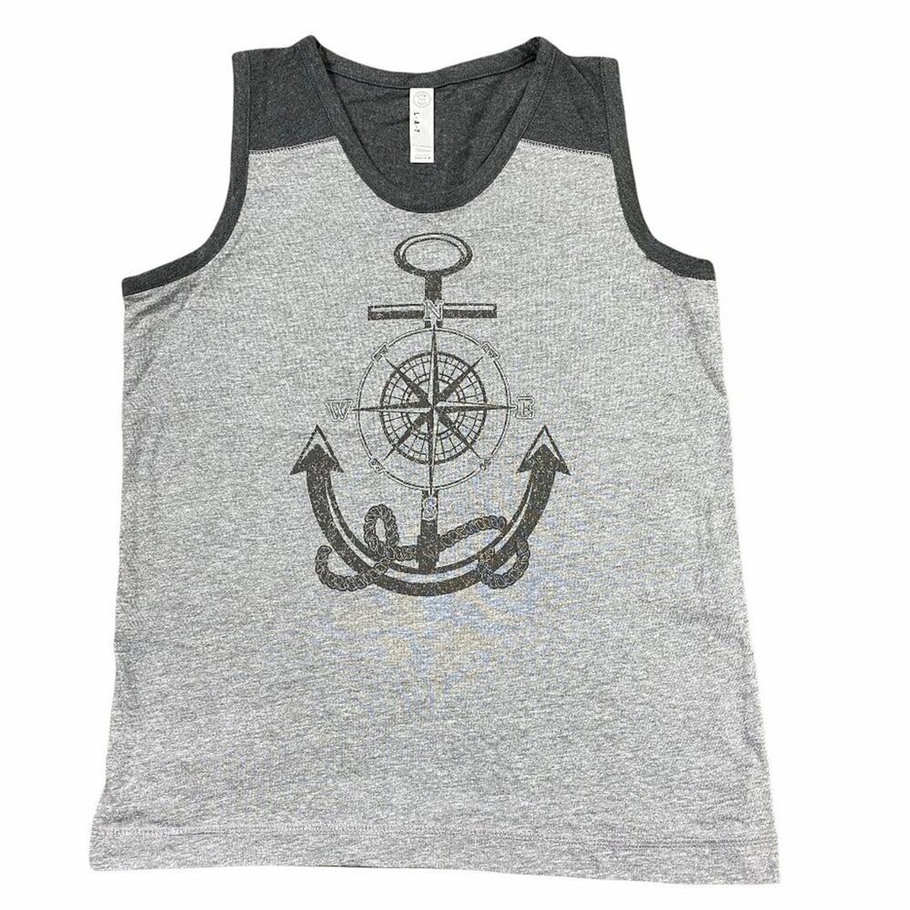 LAT Youth Contrast Back Tank Anchor Print Size Youth Medium